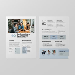 Sjabloon zakelijk informatieblad | Bedrijfsoverzicht | Aanpasbare canvassjabloon