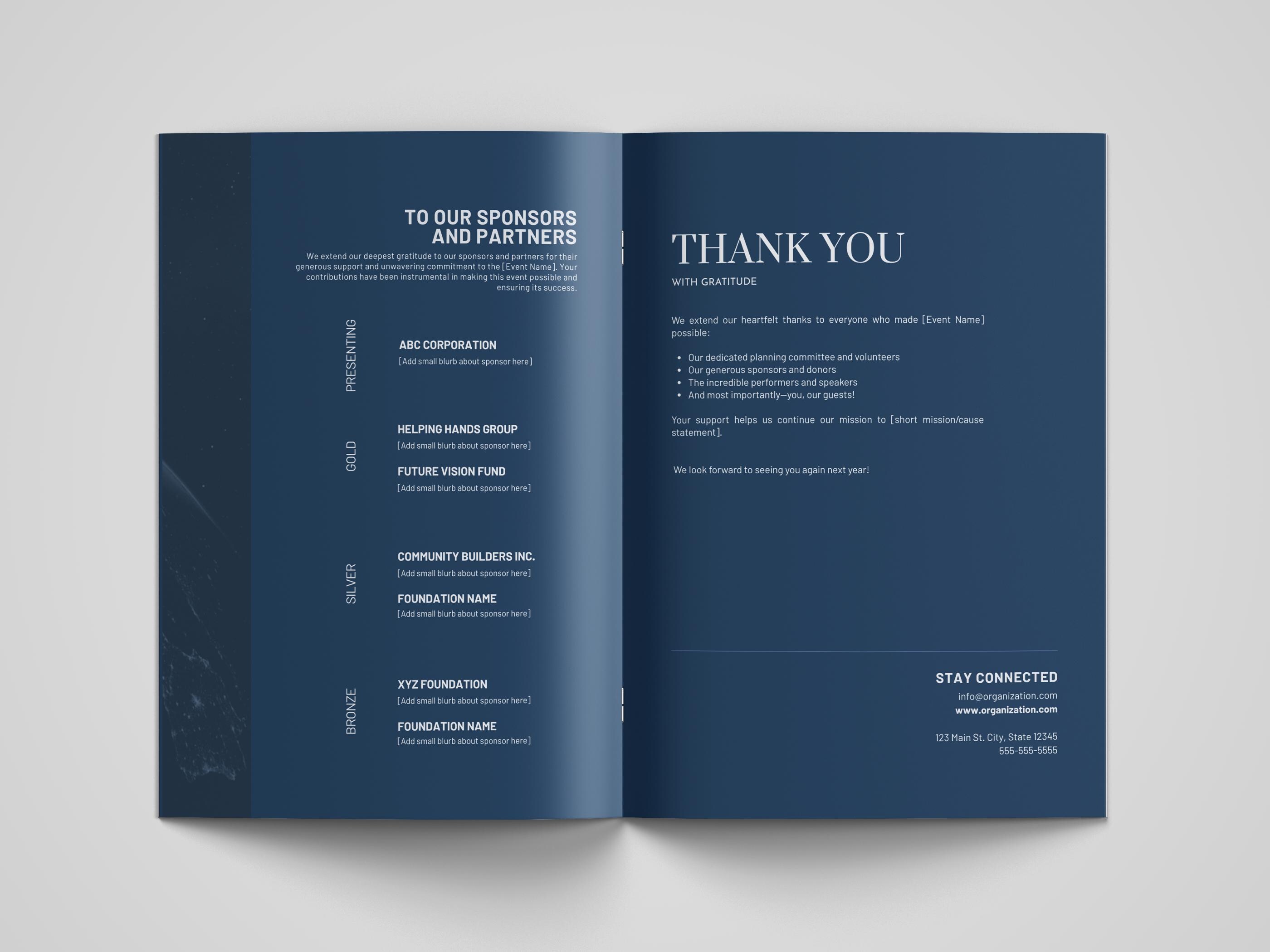 Event Program Template | Canva Template - Etsy