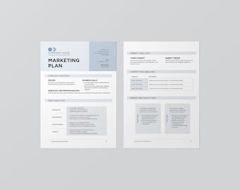 Marketingplan Vorlage | Business Marketing Plan | Anpassbare Canva Vorlage