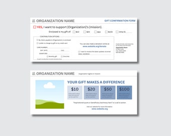 Donor Reply Card Template | Nonprofit Direct Mail Donation Form