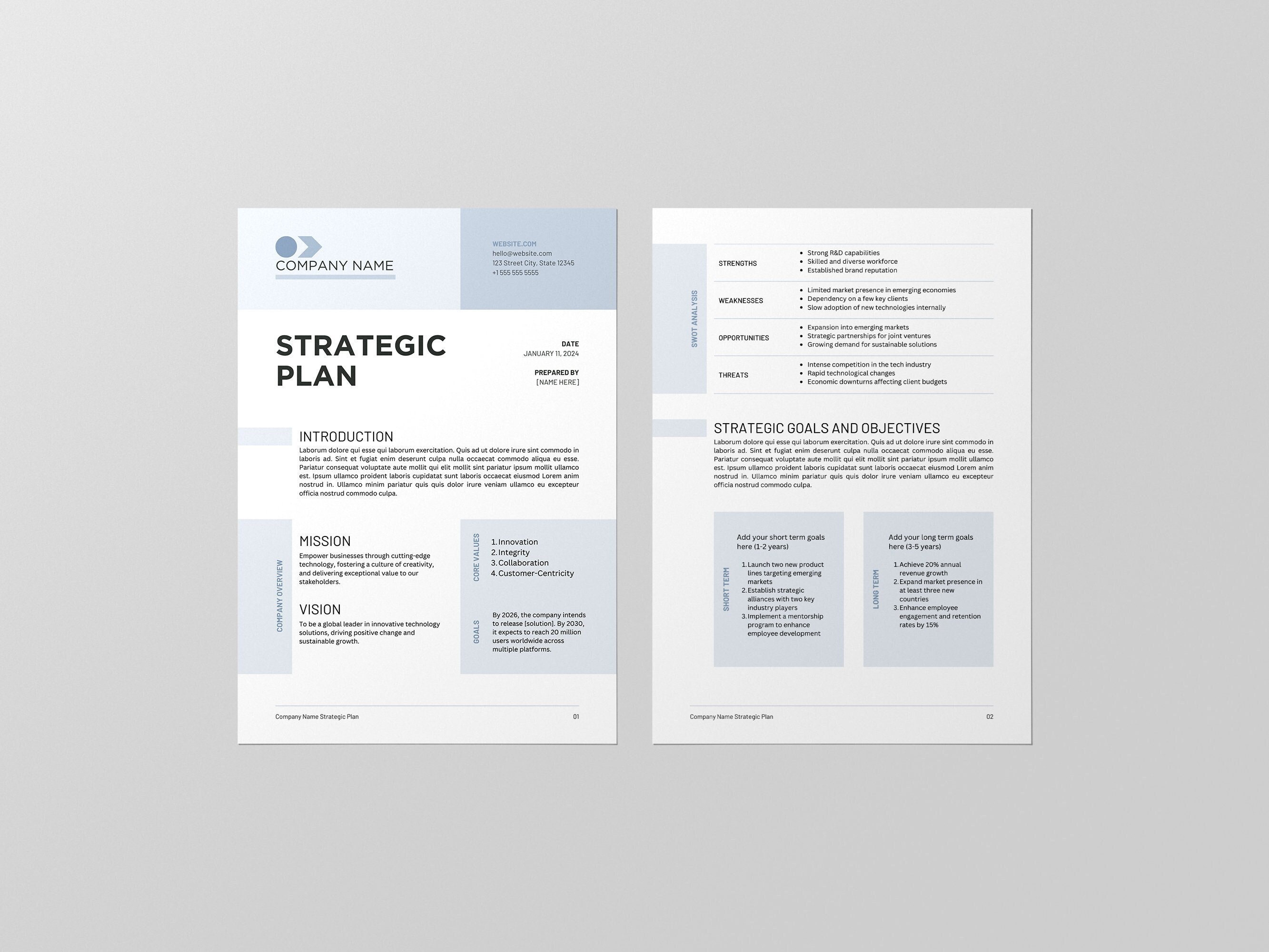 Strategic Plan Template | Strategy Plan | Business Action Plan ...