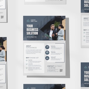 Zakelijke sjabloon van één pagina | Pagina met bedrijfsoverzicht | Zakelijke bedrijfsflyer | Modern Schoon Professioneel | Canvassjabloon