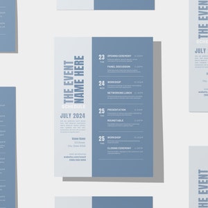 Event Schedule Template | Event Timeline | Event Program Schedule | Customizable Canva Template