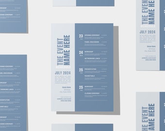Event Schedule Template | Event Timeline | Event Program Schedule | Customizable Canva Template