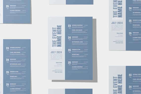 Event Schedule Template | Event Timeline | Event Program Schedule | Customizable Canva Template