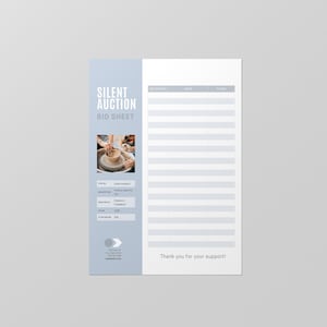 Silent Auction Bid Sheet Template | Customizable Canva Template