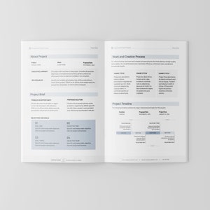Plantilla de propuesta de proyecto / Plantilla de propuesta de proyecto para cliente / Propuesta breve mínima / Plantilla de Canva imagen 2