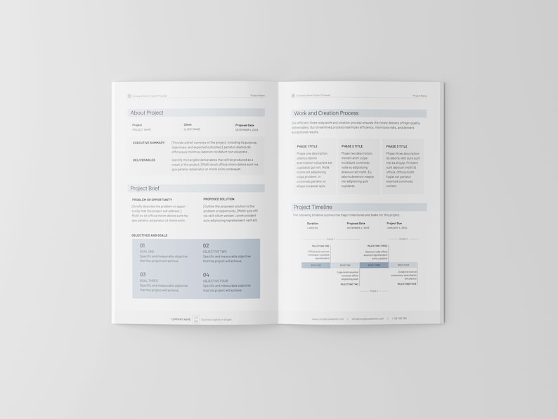 Plantilla de propuesta de proyecto / Plantilla de propuesta de proyecto para cliente / Propuesta breve mínima / Plantilla de Canva imagen 2