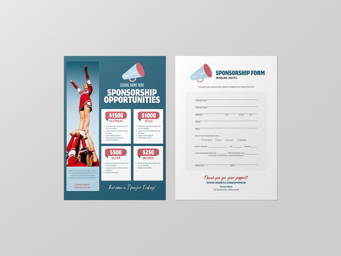 Cheer Sponsorship | Cheerleading Sponsorship Package Template ...