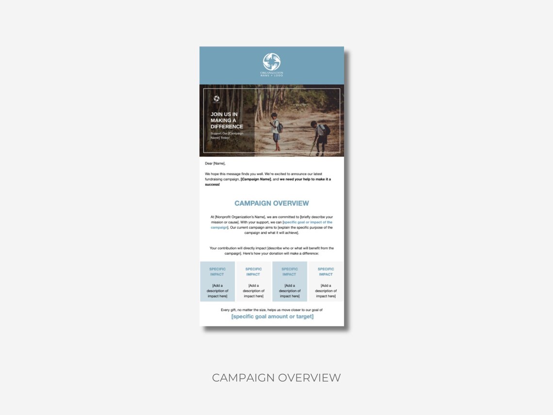 Nonprofit Fundraising Campaign Email Template| Email Template | Ready ...
