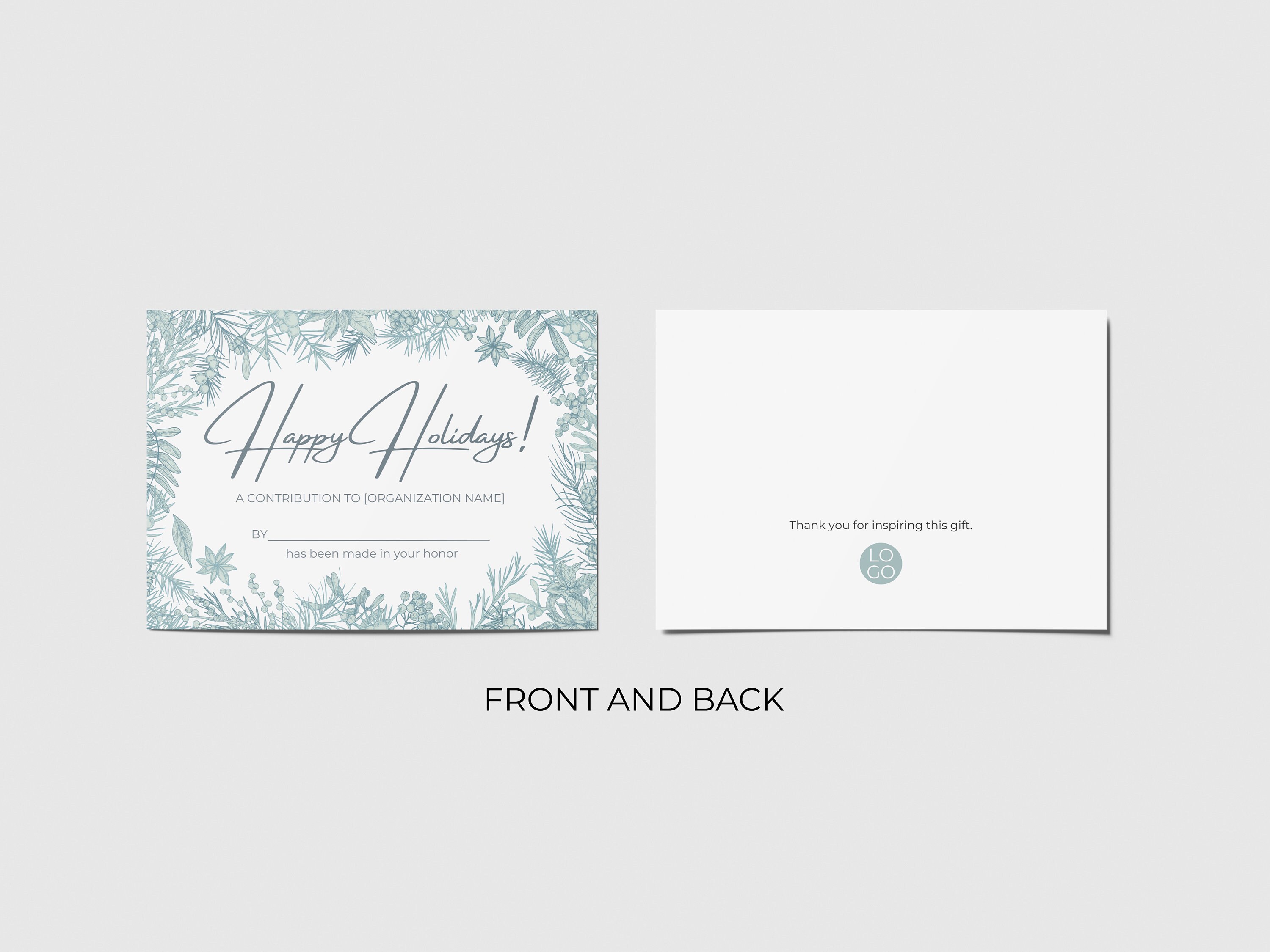 Holiday Honorary Donation Card | Nonprofit in Your Honor | Customizable ...