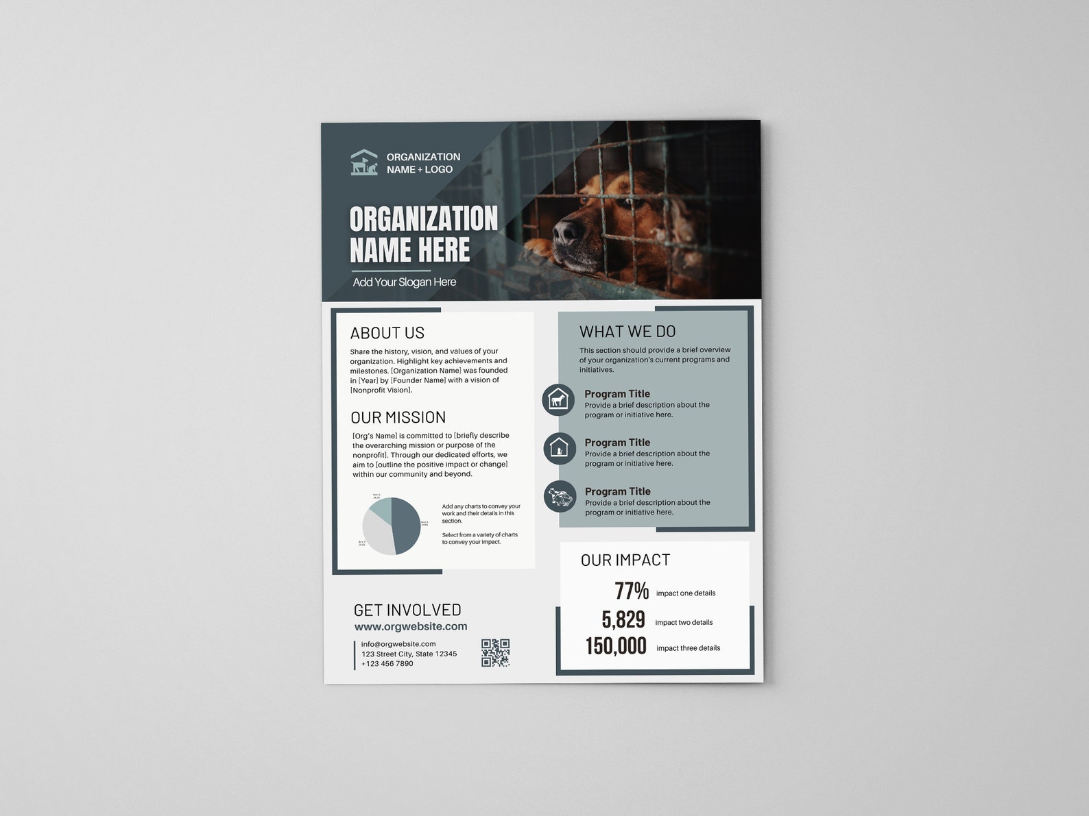 Organization Overview Paper Nonprofit One Pager | Editable Organization Overview | Charity ...