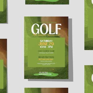 Golf Tournament Flyer Template | Golf Charity Event | Canva Template
