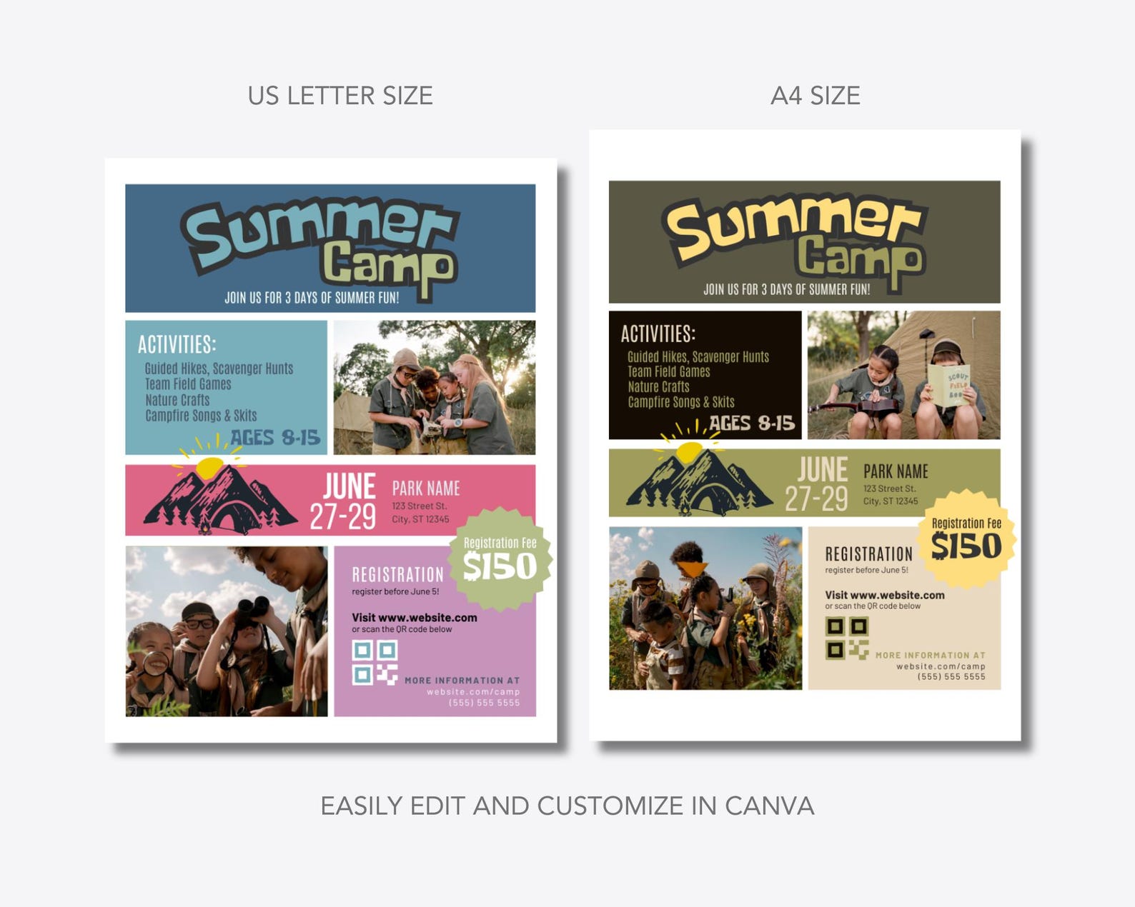 Summer Camp Info Packet Template | Summer Youth Camp Schedule ...