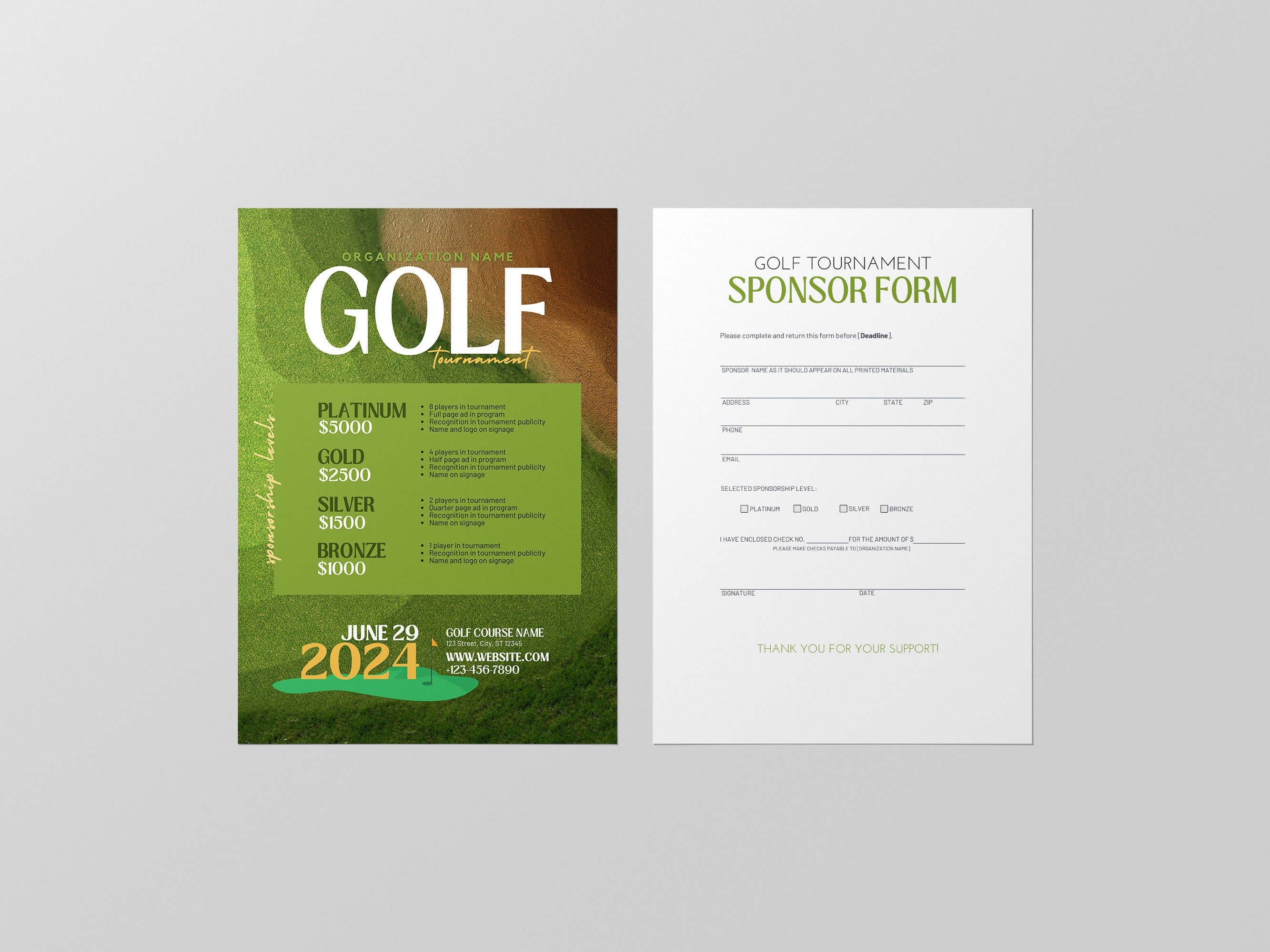 Golf Sponsorship Package Template | Golf Tournament Sponsor | Golf ...
