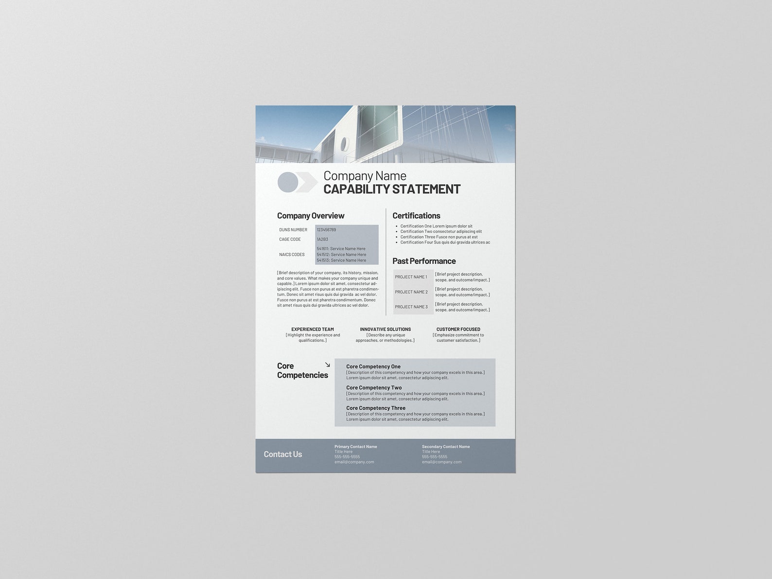 Capability Statement Template | Business Capability Statement | Company ...