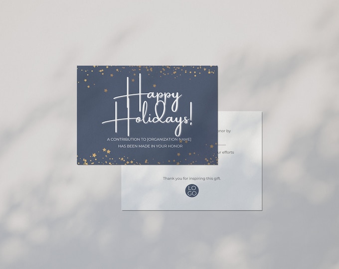 In Memory of Donation Card - Printable, Nonprofit Donor Thank You ...