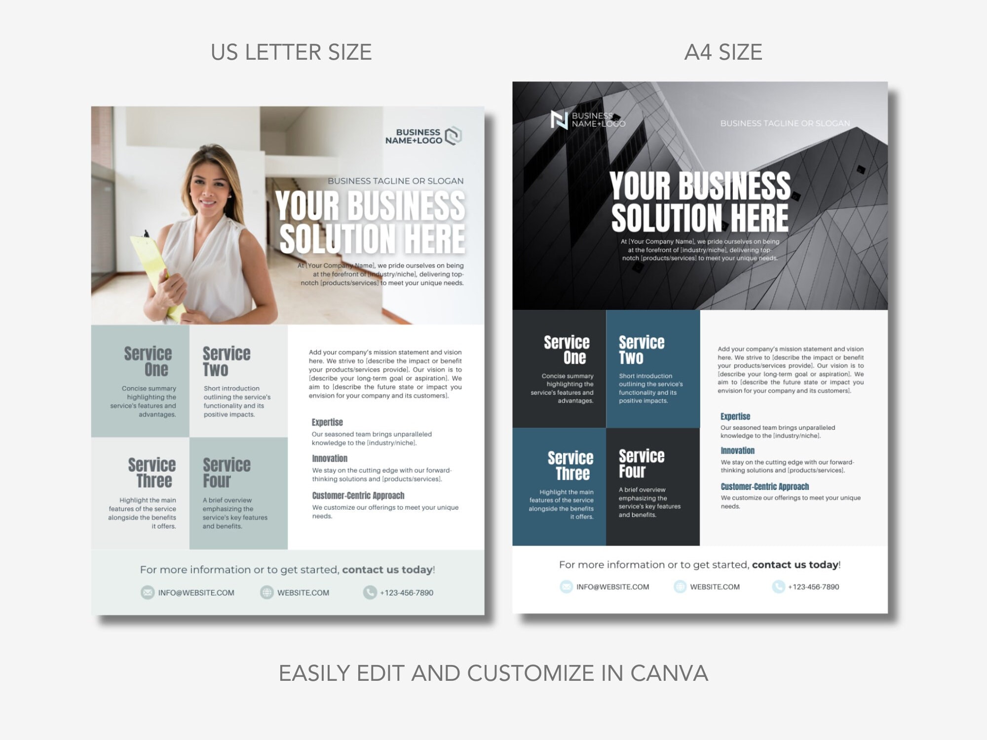 Corporate One pager Template Business Summary Page Corporate
