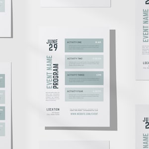 Event Program Schedule | Event Schedule Template | Event Timeline | Customizable Canva Template