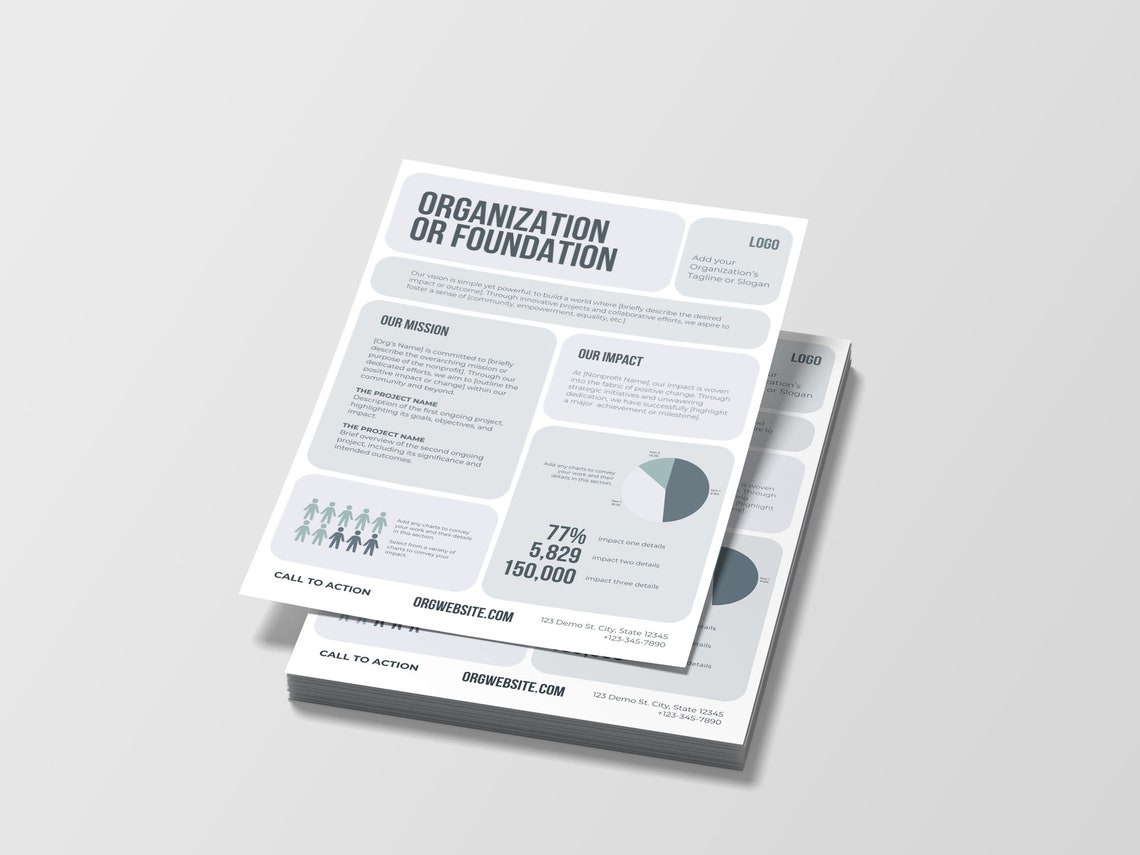 Nonprofit One Pager | Organization Overview Summary Page | Impact ...