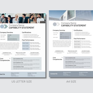 Capability Statement Template | Business Capability Statement | Company ...