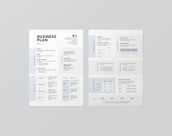 Business Plan Template (Front + Back) | One Page Business Plan | Startup Proposal | Small Business Plan | Customizable Canva Template