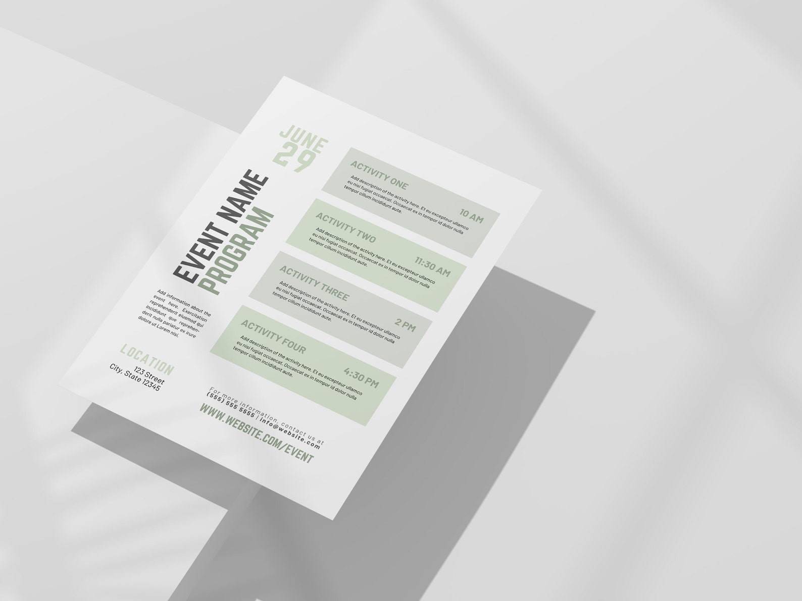 Event Program Schedule | Event Schedule Template | Event Timeline ...