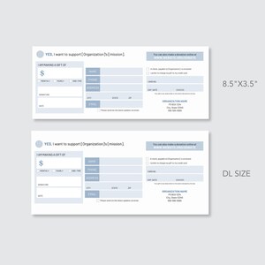 Donation Card | Donor Reply Card Template | Customizable Template - Etsy