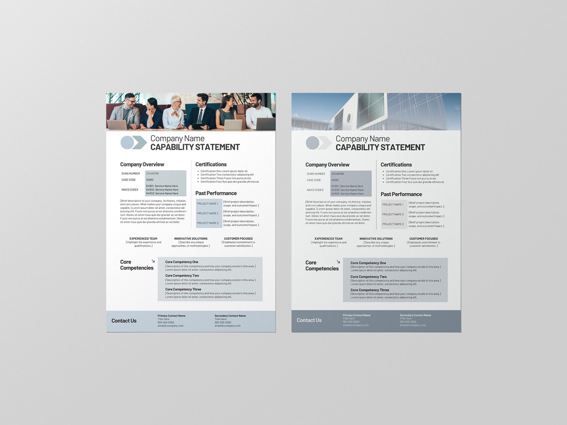 Capability Statement Template | Business Capability Statement | Company ...