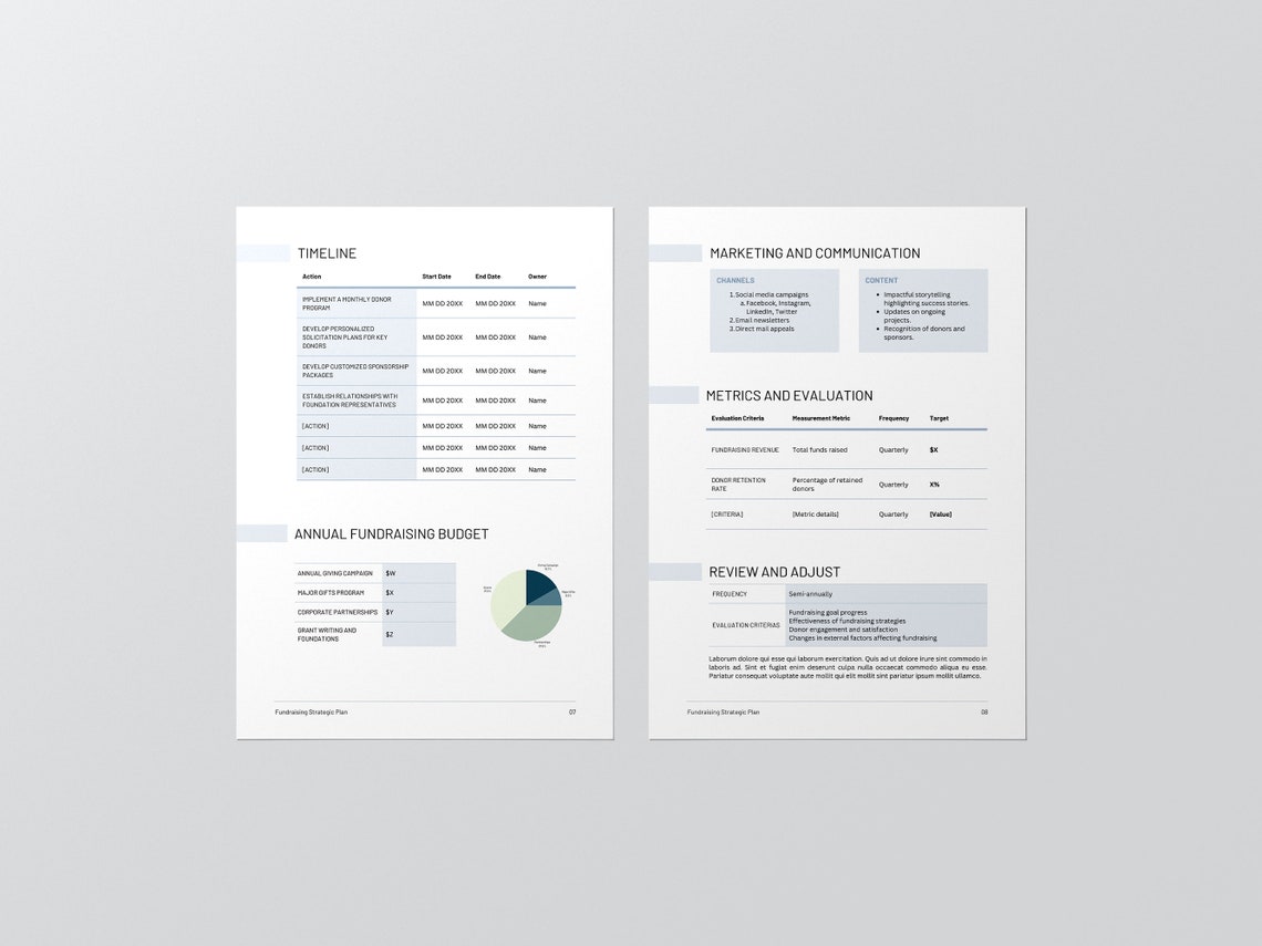 Fund Development Plan Examples Nonprofit Fundraising Strategic Plan Template - Strategic Guide for ...