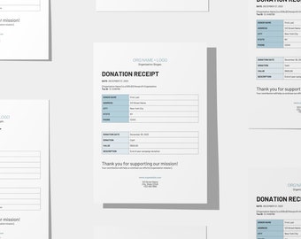 Editable Donation Receipt Template | US Letter Size - Microsoft Word