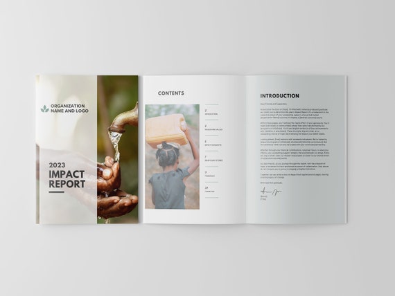 Nonprofit Impact Report Template | Annual Report | Canva Template