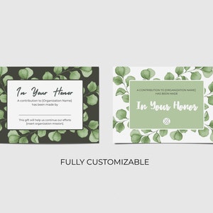 Honorary Donation Card | Nonprofit in Your Honor Donation Card ...