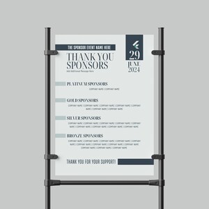 Event-Sponsoren-Zeichen | Anpassbare Canva Vorlage | 61x90cm