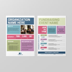 Event Patenschaft Paket Vorlage |  Canva Non-Profit-Spendensponsoring-Formular | Firmensponsor | Event Patenschaft Menü, Form, Buchstabe