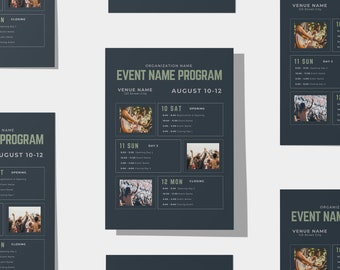 Event Schedule Template | Event Timeline | Event Program Schedule | Customizable Canva Template
