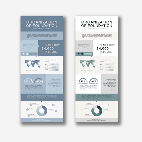 Impact by Numbers Infographic Template | Nonprofit Infographic | End of Year Report