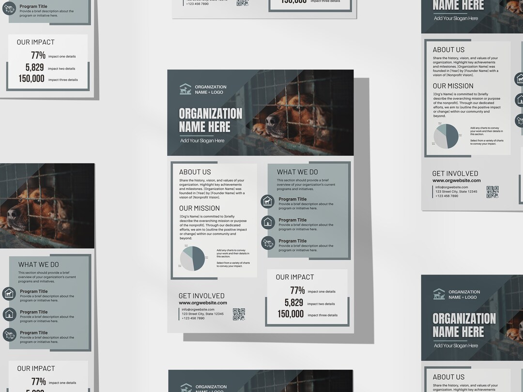 Organization Overview Paper Nonprofit One Pager | Editable Organization Overview | Charity ...