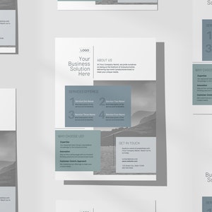 Zakelijke sjabloon van één pagina | Pagina met bedrijfsoverzicht | Modern Schoon Professioneel | Canvassjabloon