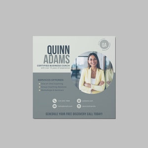 Coaching Business Flyer Template | Business Coach or Consultant Flyer | Customizable Canva Template