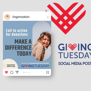 Customizable Giving Tuesday Social Media Template for Nonprofits | Giving Tuesday Campaign