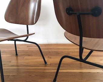 Reserved for Aidan -- Matching Pair of 1954 LCM Eames chairs marked black frame