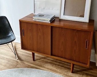 Apartment size Danish Teak Credenza Vintage Mid Century Bedside Table Teak Nelson Nakashima Wormley