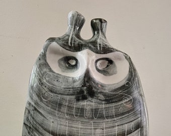 Rare Richard and Susan Parkinson Pottery Owl — signed at the bottom, Vintage Scandinavian Danish Modern Pottery Mid Century