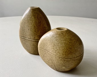 Organic Forms Noguchi Style Shapes Japan Salt Pepper Shakers Rudder Figure Vintage Mid century Herman Millerr