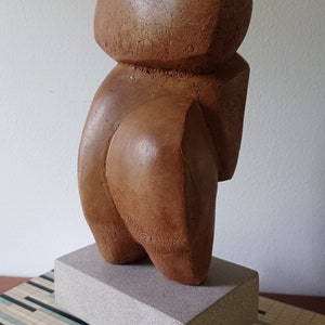 Postmodern Nude Stone Sculpture Abstract vintage mid century Female Chubby image 5