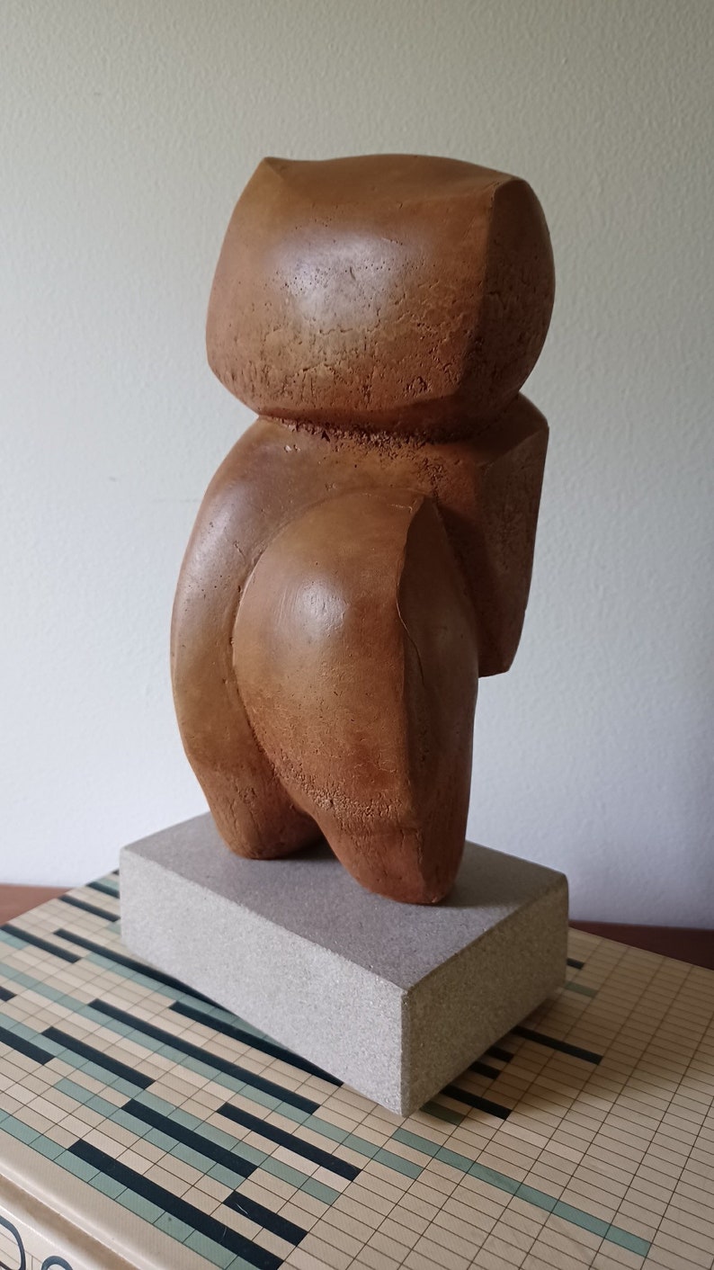 Postmodern Nude Stone Sculpture Abstract vintage mid century Female Chubby image 5