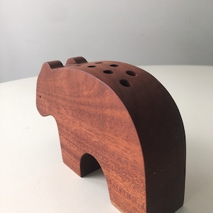 Bear Figure Pencil holder Teak Danish Mid Century Rare