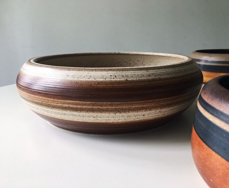 Mid Century Israel Pottery Bowl Set Tel Aviv Mid Century Etsy