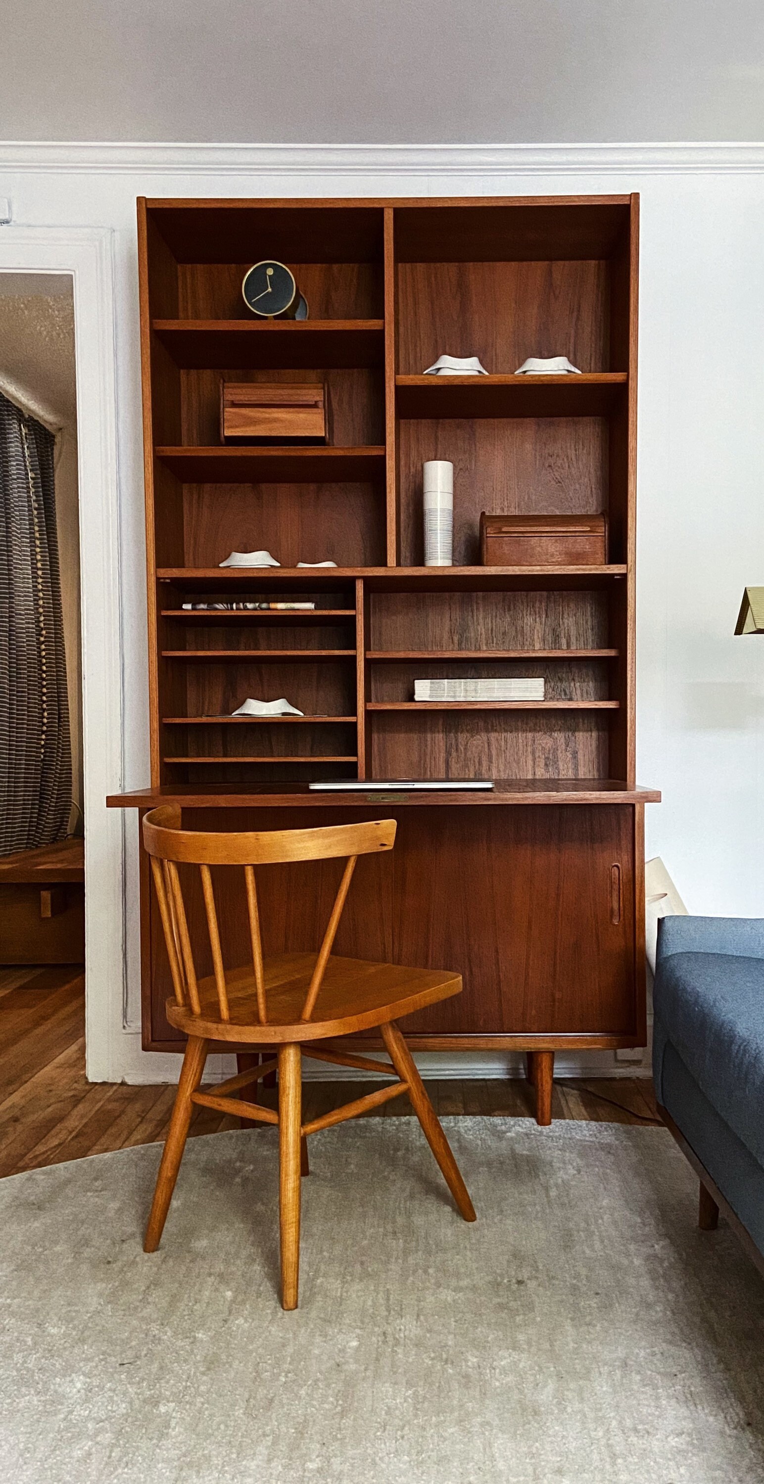 Carlo Jensen Secretaire Desk, Credenza Combo Bookcase Danish
